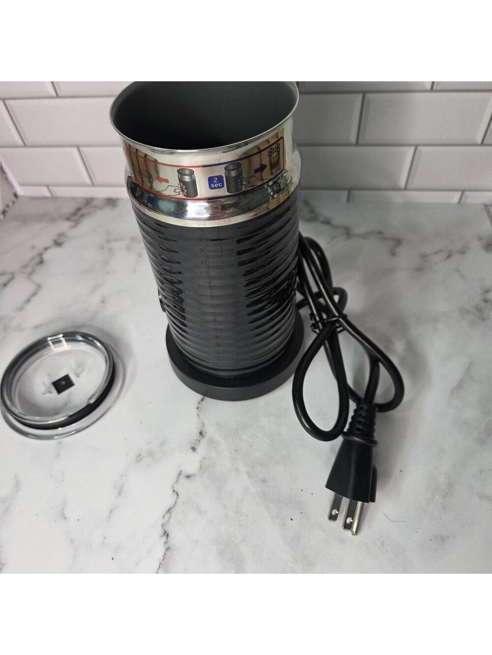 Nespresso Aeroccino 3 Electric Milk Frother with Base Black and Silver